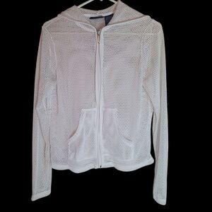 CATALINA White Mesh Zip-Up Hoodie SIZE(M)